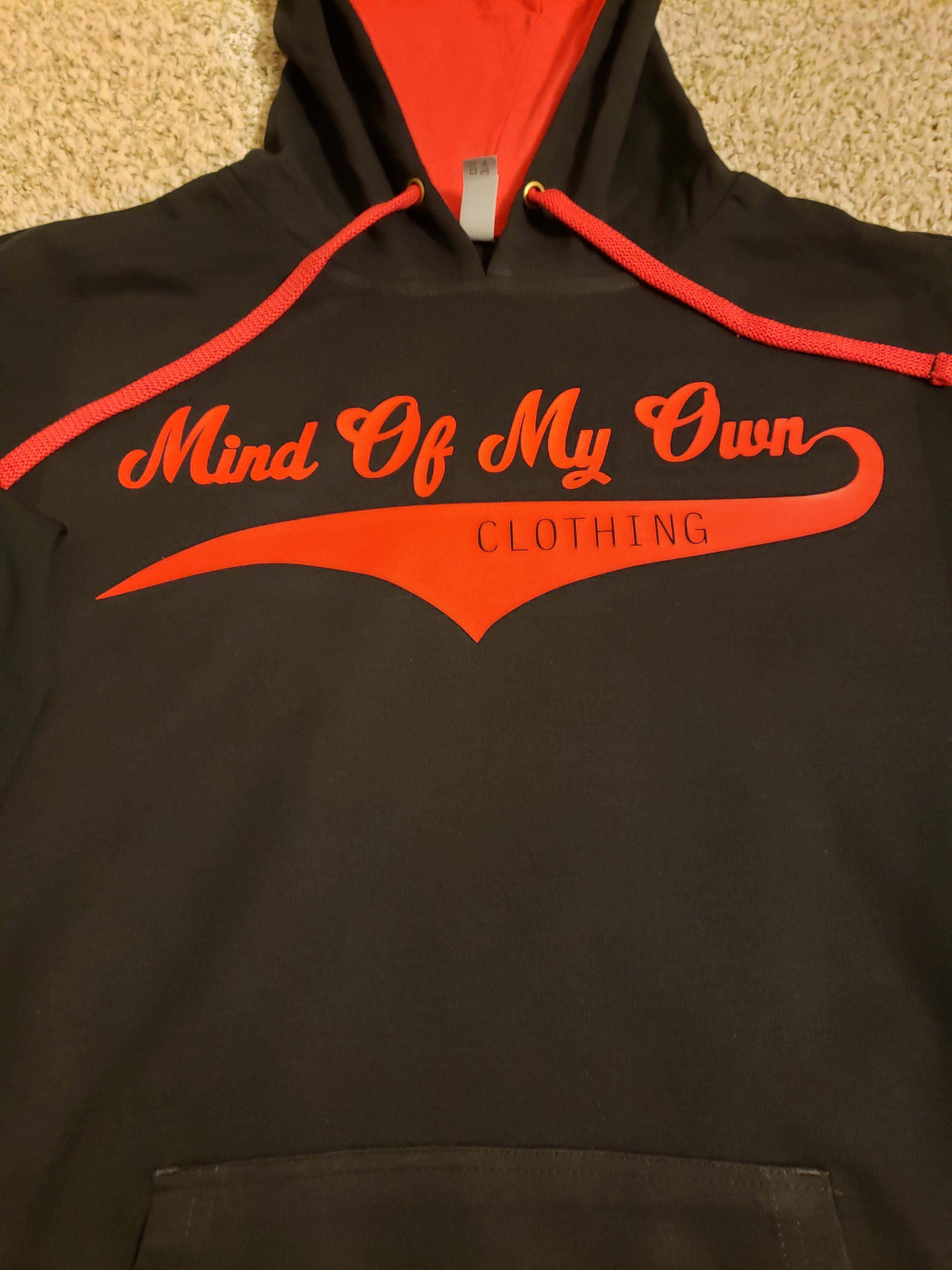 Black Red MOMO Baseball Hoodie