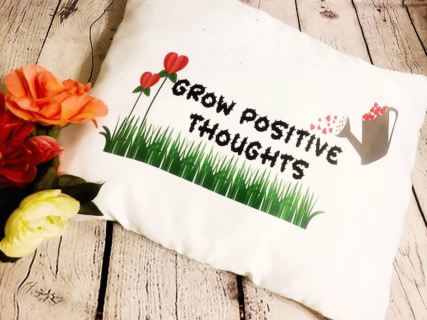 Grow Positive Thoughts Custom Pillow