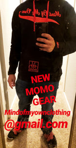 Black Red MOMO Baseball Hoodie